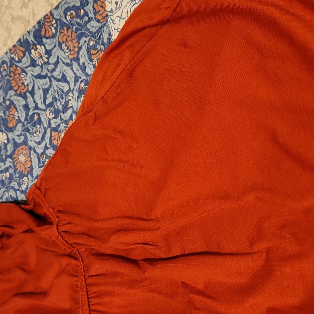 Wool& Grace midi tiered sleeveless dress coral red - Picture 11 of 12